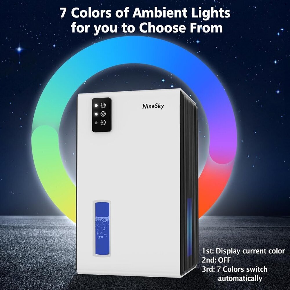 NineSky Dehumidifiers for Home, 95 OZ Water Tank, (1000 sq.ft) WHITE